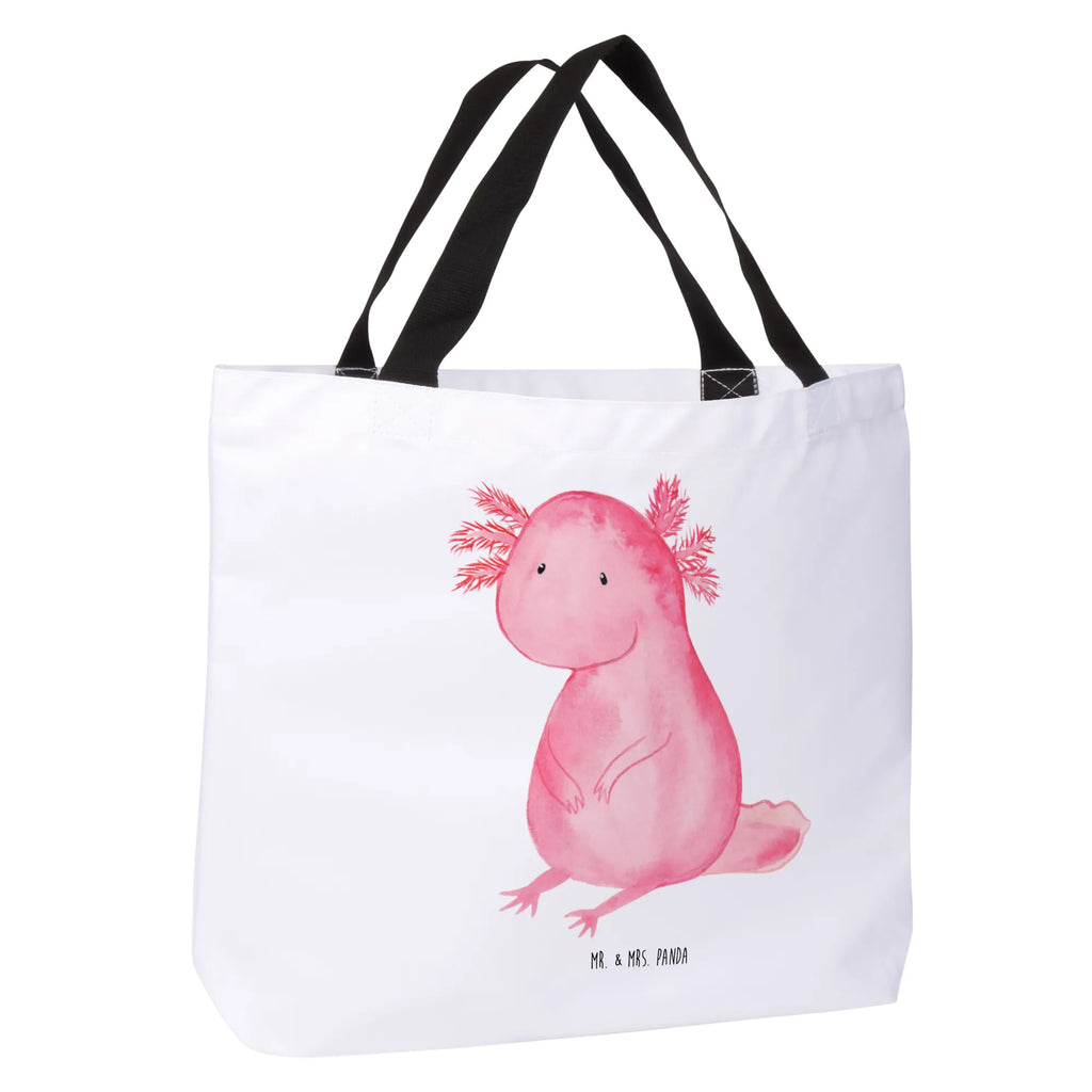 Shopper Axolotl null Beutel, Einkaufstasche, Tasche, Strandtasche, Einkaufsbeutel, Shopper, Schultasche, Freizeittasche, Tragebeutel, Schulbeutel, Alltagstasche, Axolotl, Molch, Axolot, vergnügt, fröhlich, zufrieden, Lebensstil, Weisheit, Lebensweisheit, Liebe, Freundin