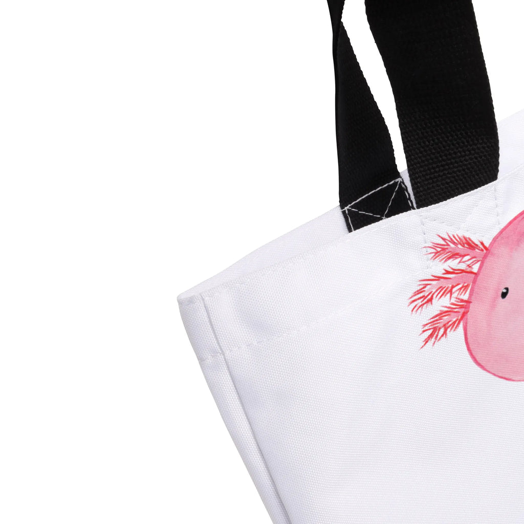 Shopper Axolotl null Beutel, Einkaufstasche, Tasche, Strandtasche, Einkaufsbeutel, Shopper, Schultasche, Freizeittasche, Tragebeutel, Schulbeutel, Alltagstasche, Axolotl, Molch, Axolot, vergnügt, fröhlich, zufrieden, Lebensstil, Weisheit, Lebensweisheit, Liebe, Freundin