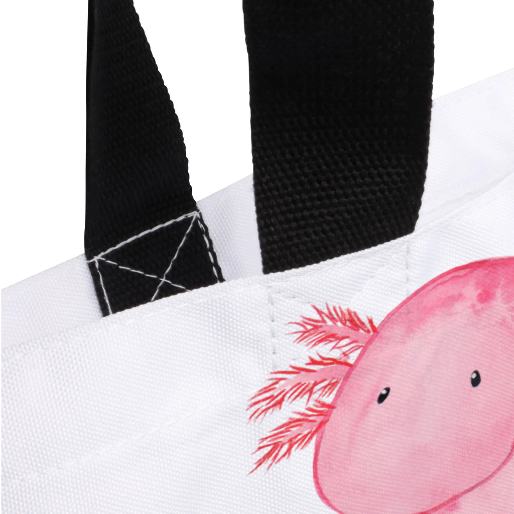 Shopper Axolotl null Beutel, Einkaufstasche, Tasche, Strandtasche, Einkaufsbeutel, Shopper, Schultasche, Freizeittasche, Tragebeutel, Schulbeutel, Alltagstasche, Axolotl, Molch, Axolot, vergnügt, fröhlich, zufrieden, Lebensstil, Weisheit, Lebensweisheit, Liebe, Freundin