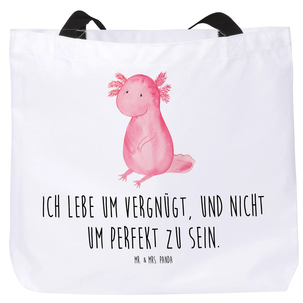 Shopper Axolotl null Beutel, Einkaufstasche, Tasche, Strandtasche, Einkaufsbeutel, Shopper, Schultasche, Freizeittasche, Tragebeutel, Schulbeutel, Alltagstasche, Axolotl, Molch, Axolot, vergnügt, fröhlich, zufrieden, Lebensstil, Weisheit, Lebensweisheit, Liebe, Freundin