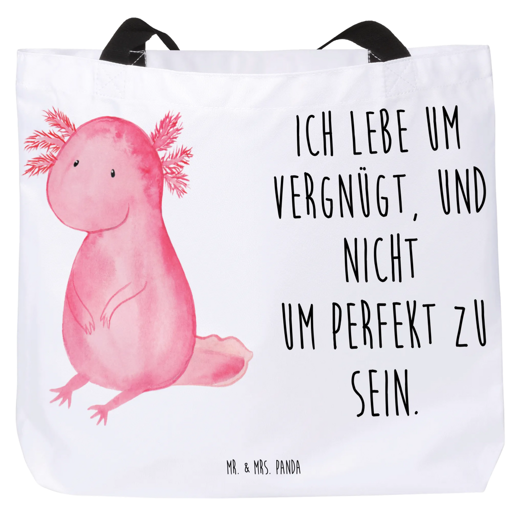 Shopper Axolotl null Beutel, Einkaufstasche, Tasche, Strandtasche, Einkaufsbeutel, Shopper, Schultasche, Freizeittasche, Tragebeutel, Schulbeutel, Alltagstasche, Axolotl, Molch, Axolot, vergnügt, fröhlich, zufrieden, Lebensstil, Weisheit, Lebensweisheit, Liebe, Freundin