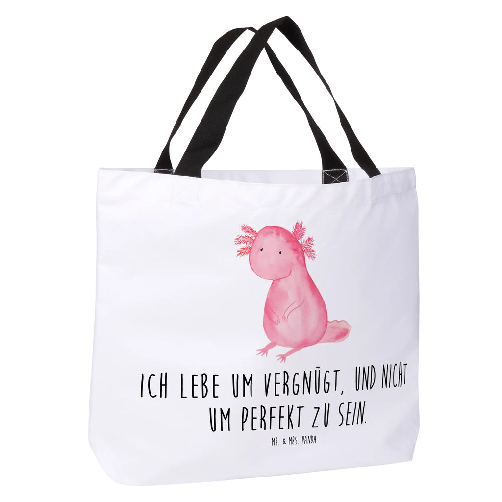 Shopper Axolotl null Beutel, Einkaufstasche, Tasche, Strandtasche, Einkaufsbeutel, Shopper, Schultasche, Freizeittasche, Tragebeutel, Schulbeutel, Alltagstasche, Axolotl, Molch, Axolot, vergnügt, fröhlich, zufrieden, Lebensstil, Weisheit, Lebensweisheit, Liebe, Freundin