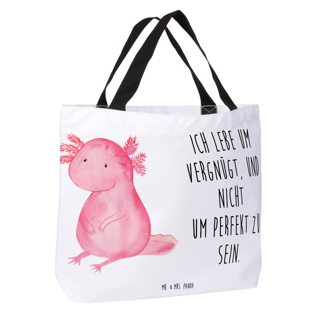 Shopper Axolotl null Beutel, Einkaufstasche, Tasche, Strandtasche, Einkaufsbeutel, Shopper, Schultasche, Freizeittasche, Tragebeutel, Schulbeutel, Alltagstasche, Axolotl, Molch, Axolot, vergnügt, fröhlich, zufrieden, Lebensstil, Weisheit, Lebensweisheit, Liebe, Freundin