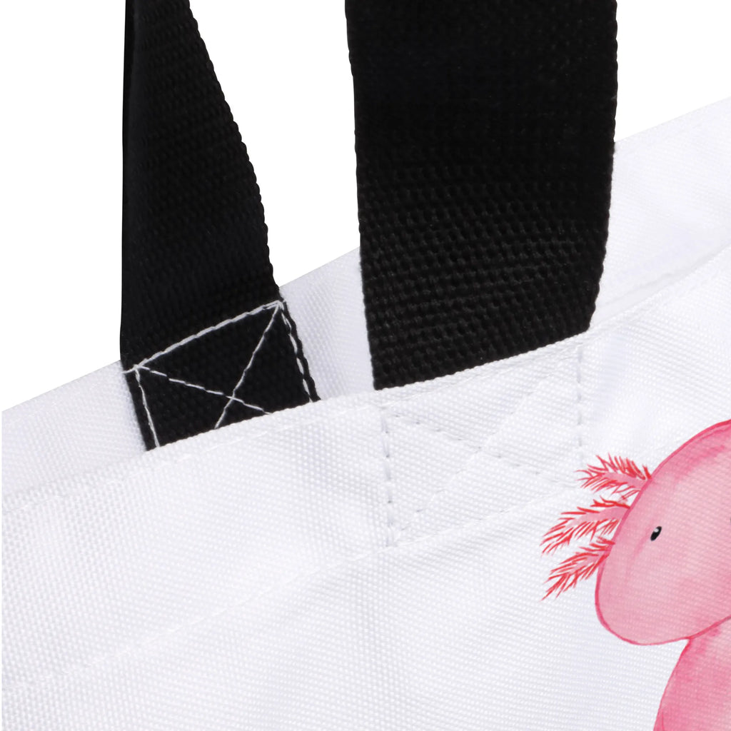 Shopper Axolotl null Beutel, Einkaufstasche, Tasche, Strandtasche, Einkaufsbeutel, Shopper, Schultasche, Freizeittasche, Tragebeutel, Schulbeutel, Alltagstasche, Axolotl, Molch, Axolot, vergnügt, fröhlich, zufrieden, Lebensstil, Weisheit, Lebensweisheit, Liebe, Freundin