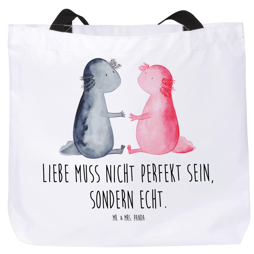 Shopper Axolotl Liebe Beutel, Einkaufstasche, Tasche, Strandtasche, Einkaufsbeutel, Shopper, Schultasche, Freizeittasche, Tragebeutel, Schulbeutel, Alltagstasche, Axolotl, Molch, Axolot, Schwanzlurch, Lurch, Lurche, Liebe, große Liebe, Liebesbeweis, Freund, Verlobter, Ehemann, Jahrestag, Valentinstag