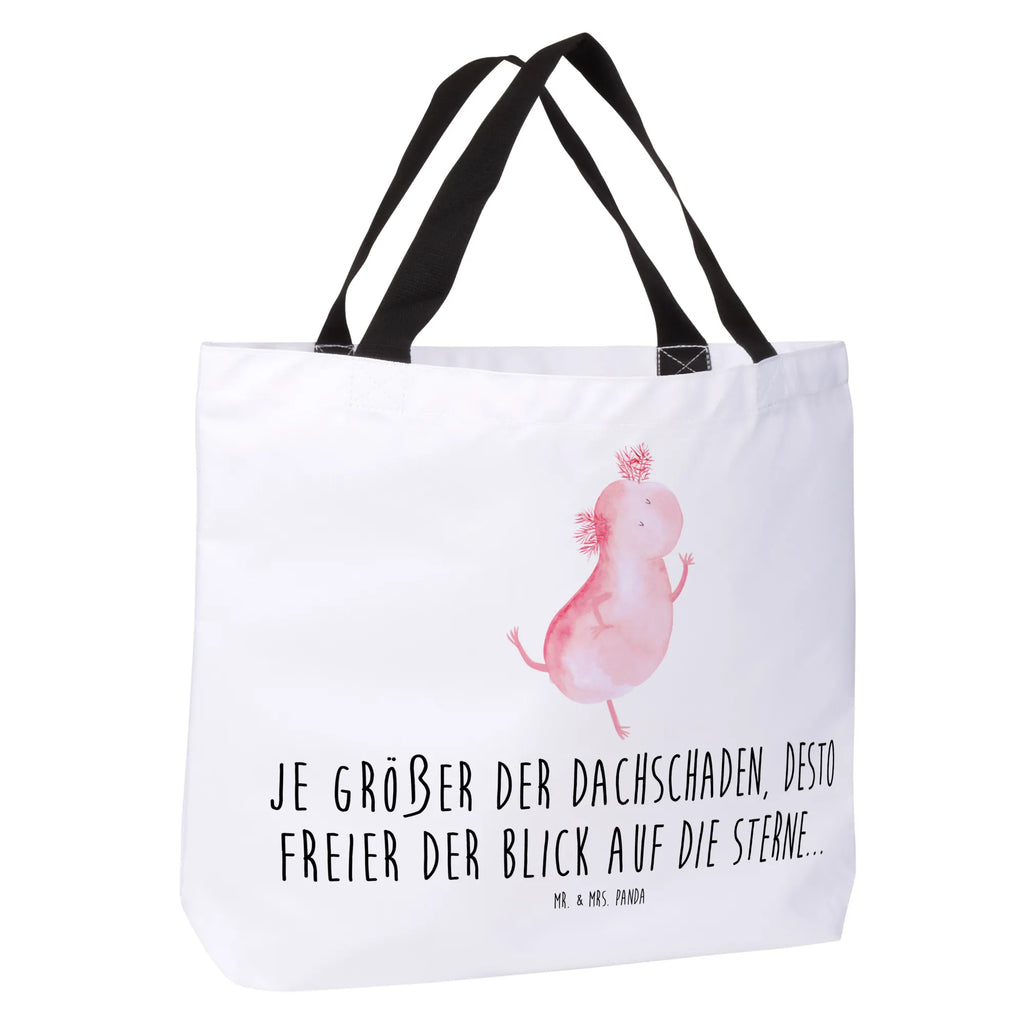 Shopper Axolotl Tanzen Beutel, Einkaufstasche, Tasche, Strandtasche, Einkaufsbeutel, Shopper, Schultasche, Freizeittasche, Tragebeutel, Schulbeutel, Alltagstasche, Axolotl, Molch, Axolot, Schwanzlurch, Lurch, Lurche, Dachschaden, Sterne, verrückt, Freundin, beste Freundin