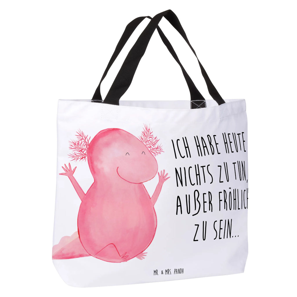 Shopper Axolotl Hurra Beutel, Einkaufstasche, Tasche, Strandtasche, Einkaufsbeutel, Shopper, Schultasche, Freizeittasche, Tragebeutel, Schulbeutel, Alltagstasche, Axolotl, Molch, Axolot, Schwanzlurch, Lurch, Lurche, fröhlich, Spaß, Freude, Motivation, Zufriedenheit