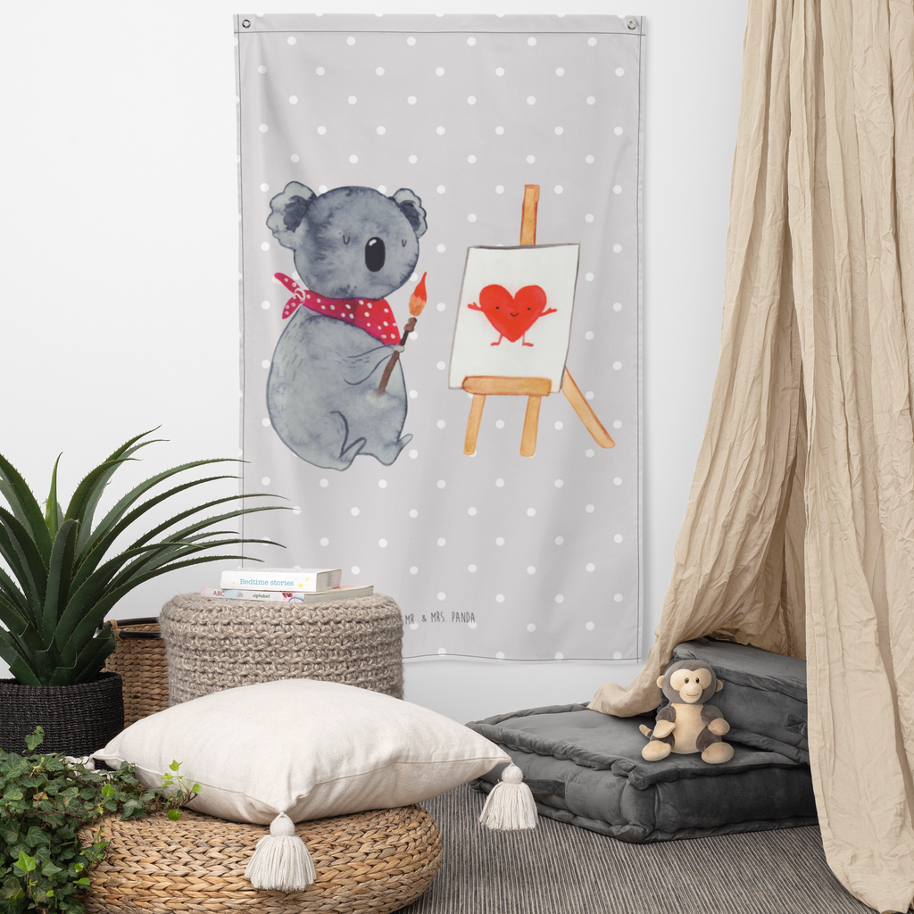 Wandteppich Koala Künstler Wandbehang, Dekoration, Boho, Wandteppich, Wandtuch, Wanddeko, Tapisserie, Tapestry, Wandbild, Textil-Kunst, Schmuck-Wandbehang, Wand Deko, Kinderzimmer, Kinderzimmer Wand, Kinderzimmer Deko, Kinderzimmer Wanddeko, Koala, Koalabär, Liebe, Liebensbeweis, Liebesgeschenk, Gefühle, Künstler, zeichnen