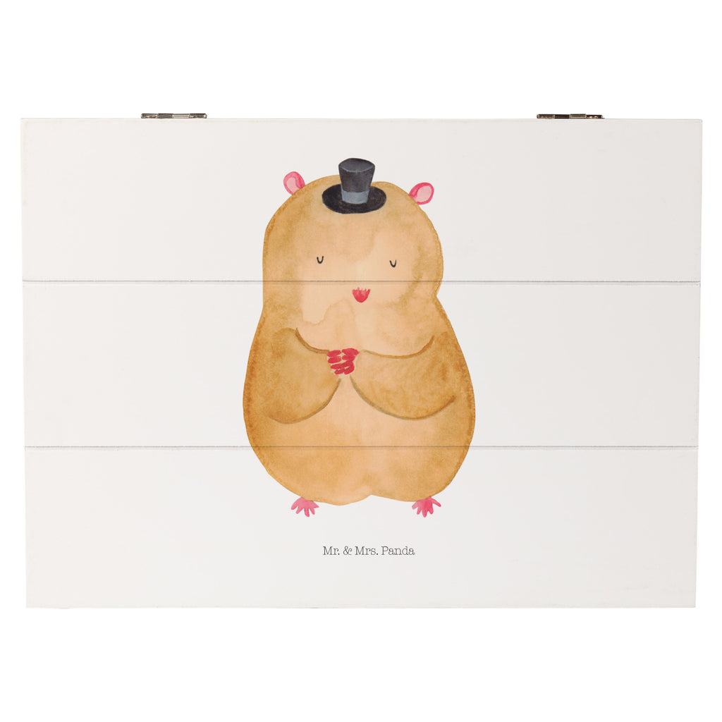 Holzkiste Hamster mit Hut Holzkiste, Kiste, Schatzkiste, Truhe, Schatulle, XXL, Erinnerungsbox, Erinnerungskiste, Dekokiste, Aufbewahrungsbox, Geschenkbox, Geschenkdose, Tiermotive, Gute Laune, lustige Sprüche, Tiere, Hamster, Hut, Magier, Zylinder, Zwerghamster, Zauberer