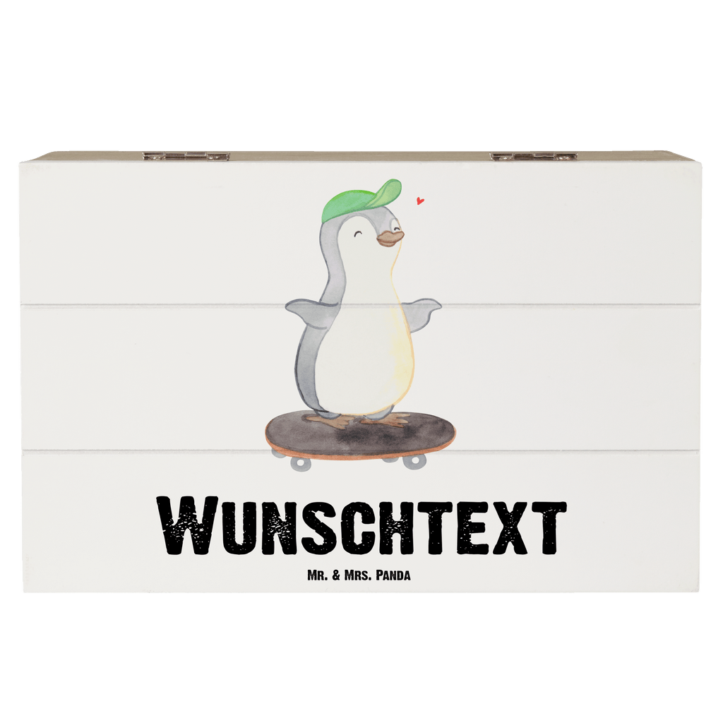 Personalisierte Holzkiste Pinguin Skateboarden Holzkiste mit Namen, Kiste mit Namen, Schatzkiste mit Namen, Truhe mit Namen, Schatulle mit Namen, Erinnerungsbox mit Namen, Erinnerungskiste, mit Namen, Dekokiste mit Namen, Aufbewahrungsbox mit Namen, Holzkiste Personalisiert, Kiste Personalisiert, Schatzkiste Personalisiert, Truhe Personalisiert, Schatulle Personalisiert, Erinnerungsbox Personalisiert, Erinnerungskiste Personalisiert, Dekokiste Personalisiert, Aufbewahrungsbox Personalisiert, Geschenkbox personalisiert, GEschenkdose personalisiert, Geschenk, Sport, Sportart, Hobby, Schenken, Danke, Dankeschön, Auszeichnung, Gewinn, Sportler, Skateboarden, Skateboard fahren, Skaten, Skateboard, Skateplatz