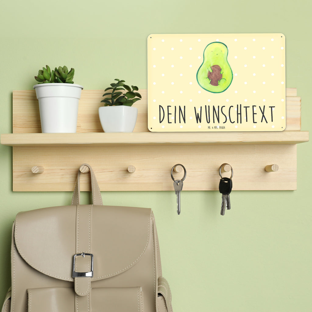 Personalisiertes Blechschild Avocado Kern Blechschild, Metallschild, Geschenk Schild, Schild, Magnet-Metall-Schild, Deko Schild, Wandschild, Wand-Dekoration, Türschild, Avocado, Veggie, Vegan, Gesund, Avokado, Avocadokern, Kern, Pflanze, Spruch Leben