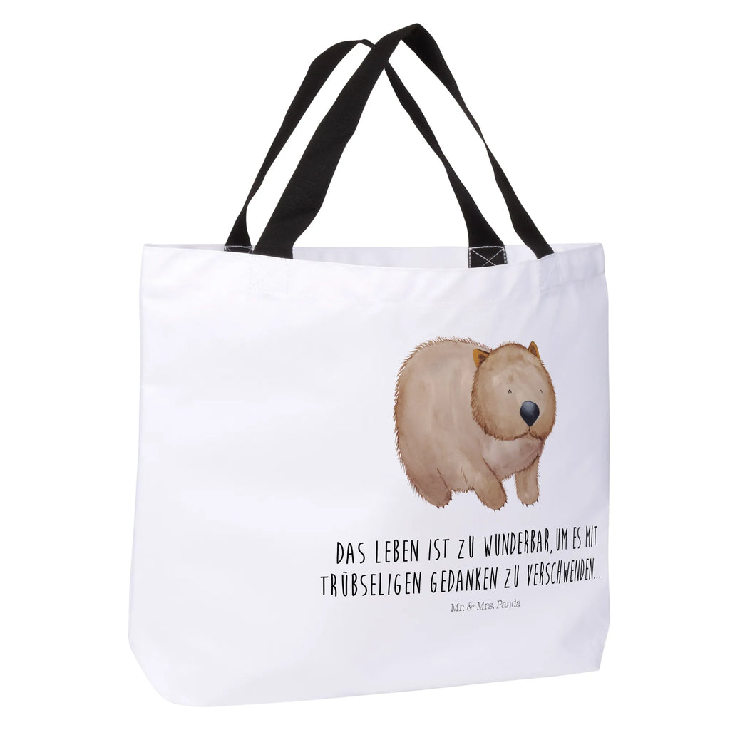 Shopper Wombat Beutel, Einkaufstasche, Tasche, Strandtasche, Einkaufsbeutel, Shopper, Schultasche, Freizeittasche, Tragebeutel, Schulbeutel, Alltagstasche, Tiermotive, Gute Laune, lustige Sprüche, Tiere, Wombat, Das Leben ist schön, Motivation, Spruch, Australien