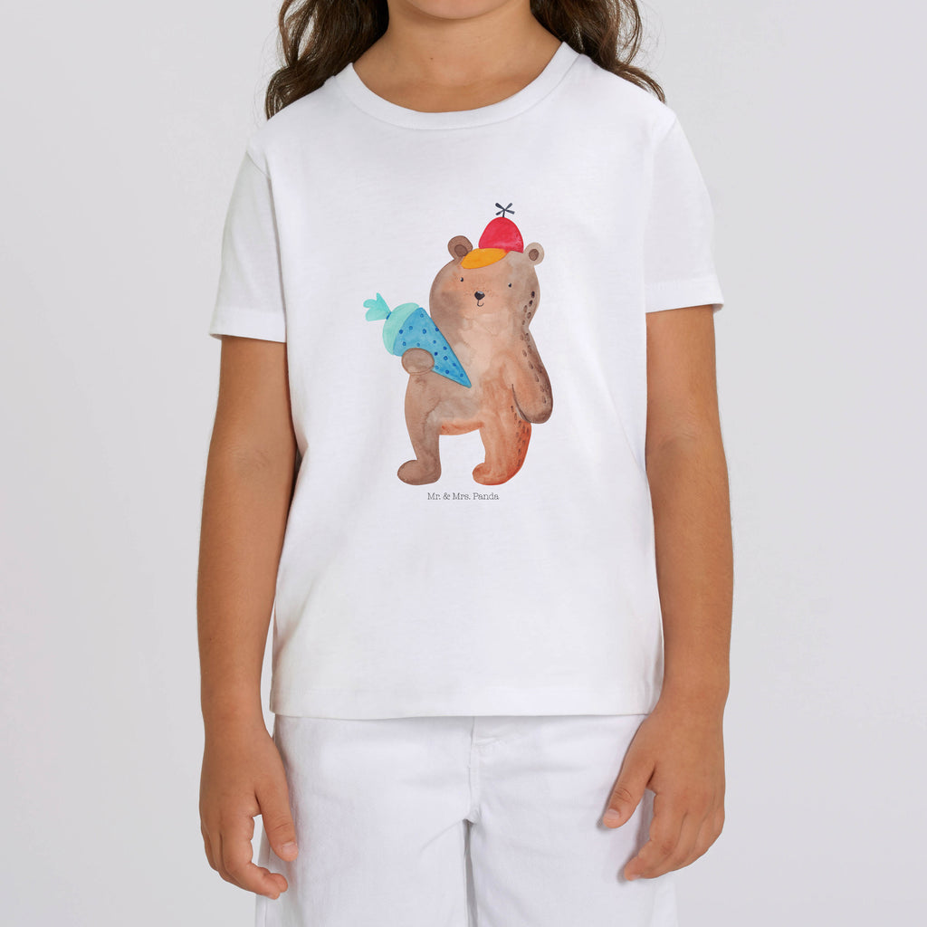 Organic Kinder T-Shirt Bär Schultüte Kinder T-Shirt, Kinder T-Shirt Mädchen, Kinder T-Shirt Jungen, Bär, Teddy, Teddybär, Bär Motiv, Schultüte, Erster Schultag Geschenk, Einschulung Geschenk, Schule Geschenk, Grundschule, Schulanfang, Schulbeginn