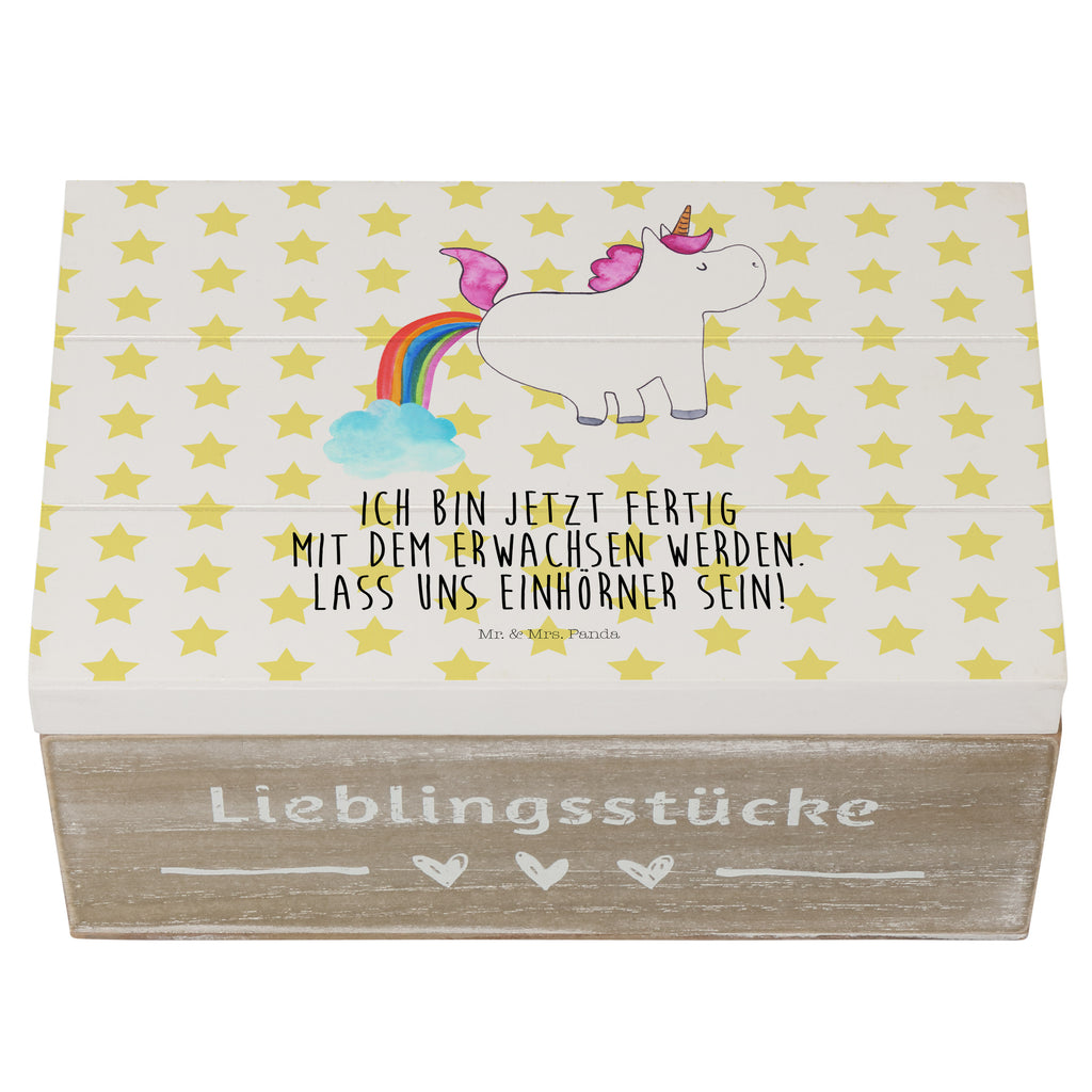 Holzkiste Einhorn Pupsend Holzkiste, Kiste, Schatzkiste, Truhe, Schatulle, XXL, Erinnerungsbox, Erinnerungskiste, Dekokiste, Aufbewahrungsbox, Geschenkbox, Geschenkdose, Einhorn, Einhörner, Einhorn Deko, Pegasus, Unicorn, Pups, Regenbogen, Glitzer, Einhornpower, Erwachsenwerden, Spaß, lustig, Freundin