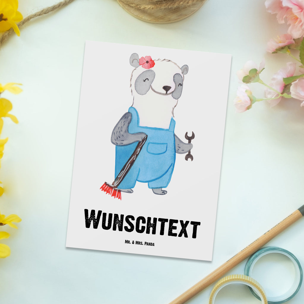 Personalisierte Postkarte Hausmeisterin mit Herz Postkarte mit Namen, Postkarte bedrucken, Postkarte mit Wunschtext, Postkarte personalisierbar, Geschenkkarte mit Namen, Grußkarte mit Namen, Karte mit Namen, Einladung mit Namen, Ansichtskarte mit Namen, Geschenkkarte mit Wunschtext, Grußkarte mit Wunschtext, Karte mit Wunschtext, Einladung mit Wunschtext, Ansichtskarte mit Wunschtext, Beruf, Ausbildung, Jubiläum, Abschied, Rente, Kollege, Kollegin, Geschenk, Schenken, Arbeitskollege, Mitarbeiter, Firma, Danke, Dankeschön, Hausmeisterin, Concierge, Hausverwalterin, Facility Manager