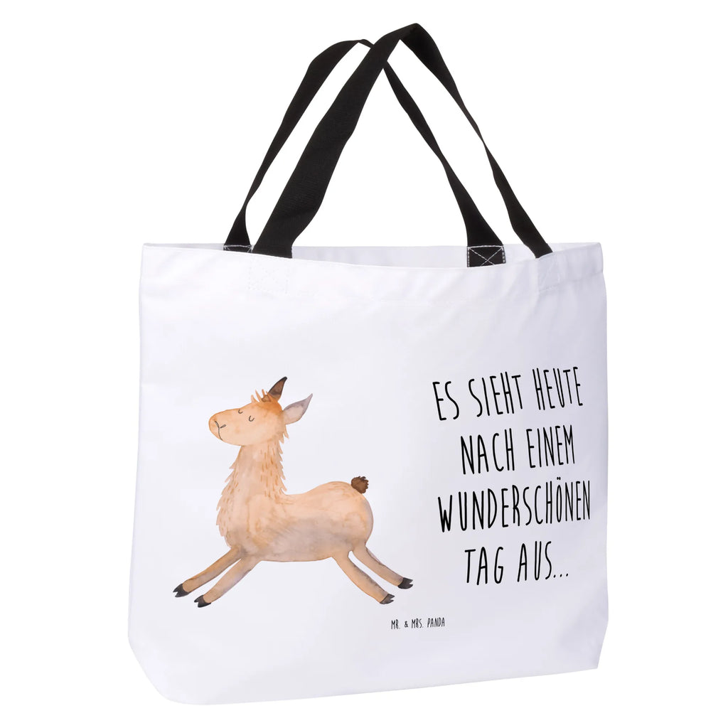 Shopper Lama Springen Beutel, Einkaufstasche, Tasche, Strandtasche, Einkaufsbeutel, Shopper, Schultasche, Freizeittasche, Tragebeutel, Schulbeutel, Alltagstasche, Lama, Alpaka, Lamas, Lieblingstag, Happy day, fröhlich, Glück, Freundin, Liebeskummer, Neustart, guten Morgen, Start, Prüfung, Abitur