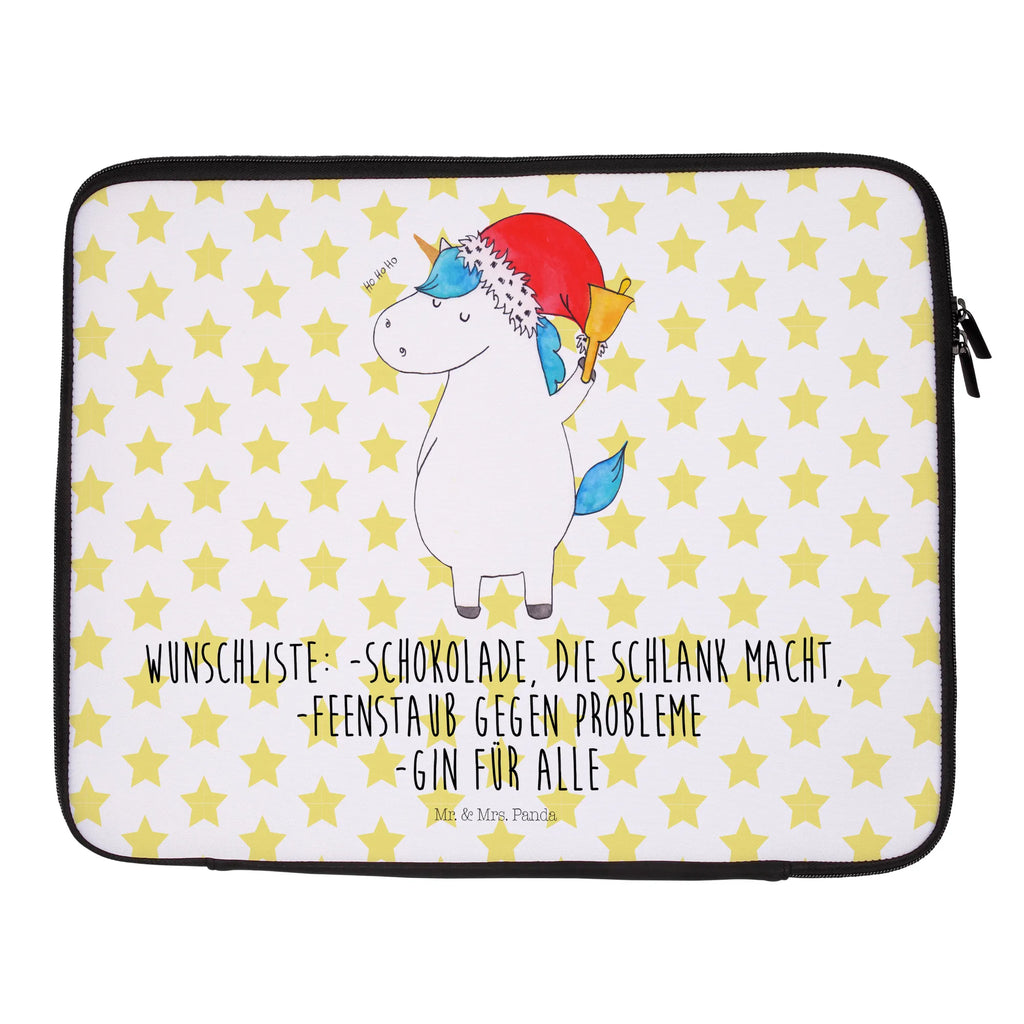 Notebook Tasche Einhorn Weihnachtsmann Notebook Tasche, Laptop, Computertasche, Tasche, Notebook-Tasche, Notebook-Reisehülle, Notebook Schutz, Einhorn, Einhörner, Einhorn Deko, Pegasus, Unicorn, Gin, Schokolade, Schoki, Weihnachten, Weihnachtsmann, Nikolaus, Wunschzettel, Wunschliste, Feenstaub