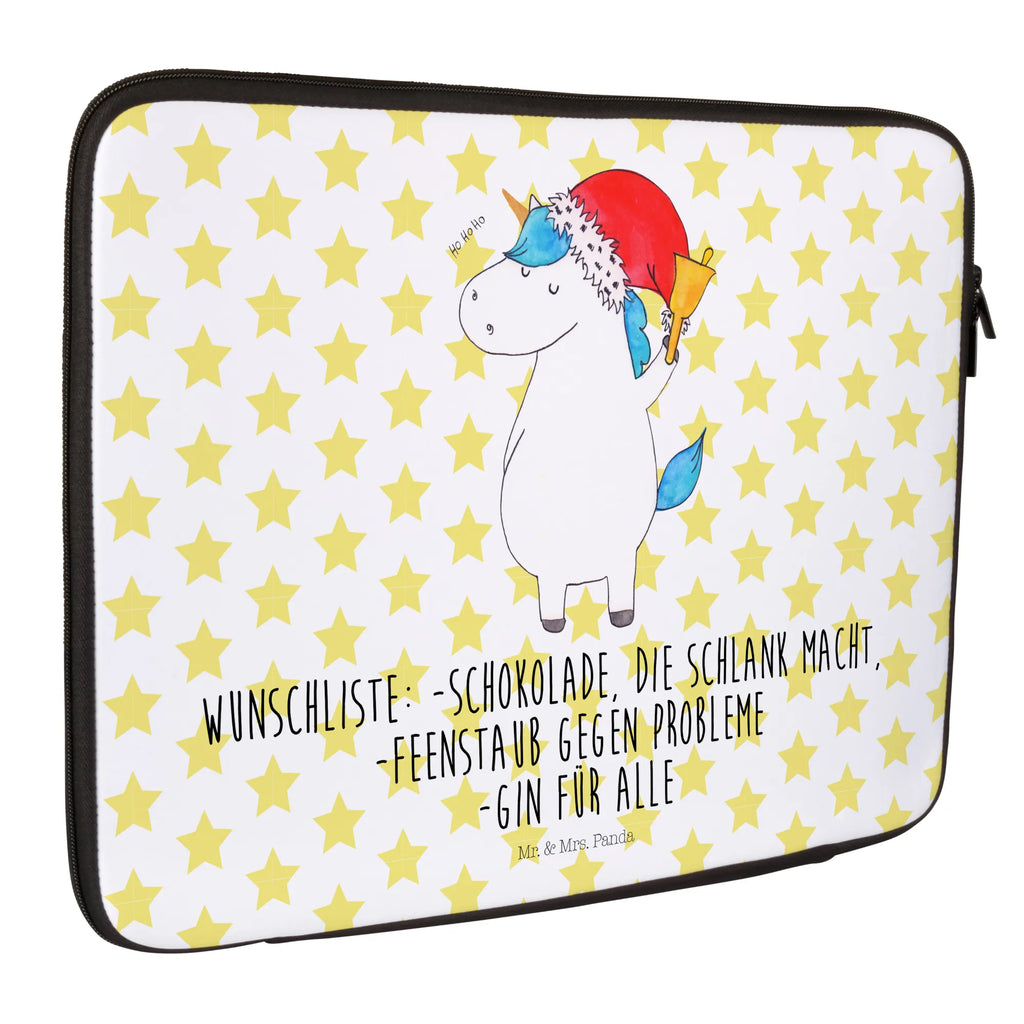 Notebook Tasche Einhorn Weihnachtsmann Notebook Tasche, Laptop, Computertasche, Tasche, Notebook-Tasche, Notebook-Reisehülle, Notebook Schutz, Einhorn, Einhörner, Einhorn Deko, Pegasus, Unicorn, Gin, Schokolade, Schoki, Weihnachten, Weihnachtsmann, Nikolaus, Wunschzettel, Wunschliste, Feenstaub