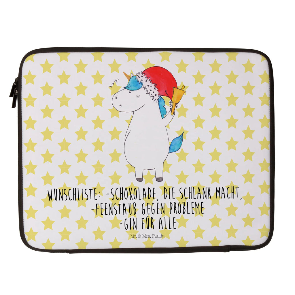 Notebook Tasche Einhorn Weihnachtsmann Notebook Tasche, Laptop, Computertasche, Tasche, Notebook-Tasche, Notebook-Reisehülle, Notebook Schutz, Einhorn, Einhörner, Einhorn Deko, Pegasus, Unicorn, Gin, Schokolade, Schoki, Weihnachten, Weihnachtsmann, Nikolaus, Wunschzettel, Wunschliste, Feenstaub