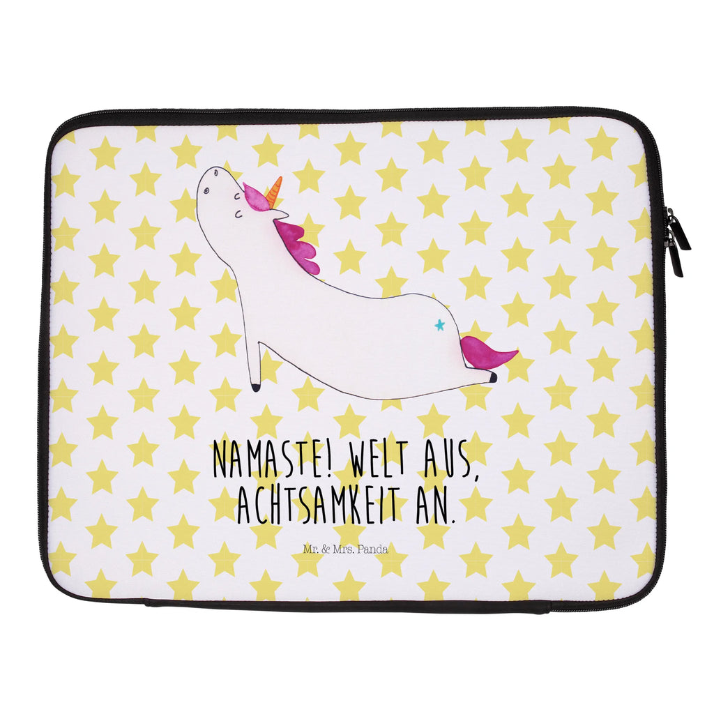 Notebook Tasche Einhorn Yoga Notebook Tasche, Laptop, Computertasche, Tasche, Notebook-Tasche, Notebook-Reisehülle, Notebook Schutz, Einhorn, Einhörner, Einhorn Deko, Pegasus, Unicorn, Yoga, Namaste, Achtsamkeit, Entspannung, Joga, Yogamatte, Sport, lustig, witzig, süß