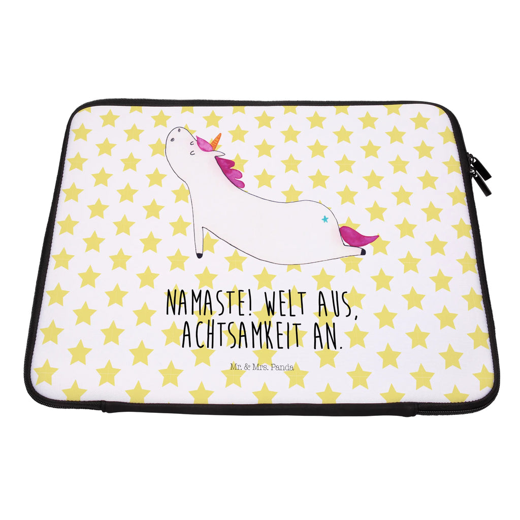 Notebook Tasche Einhorn Yoga Notebook Tasche, Laptop, Computertasche, Tasche, Notebook-Tasche, Notebook-Reisehülle, Notebook Schutz, Einhorn, Einhörner, Einhorn Deko, Pegasus, Unicorn, Yoga, Namaste, Achtsamkeit, Entspannung, Joga, Yogamatte, Sport, lustig, witzig, süß