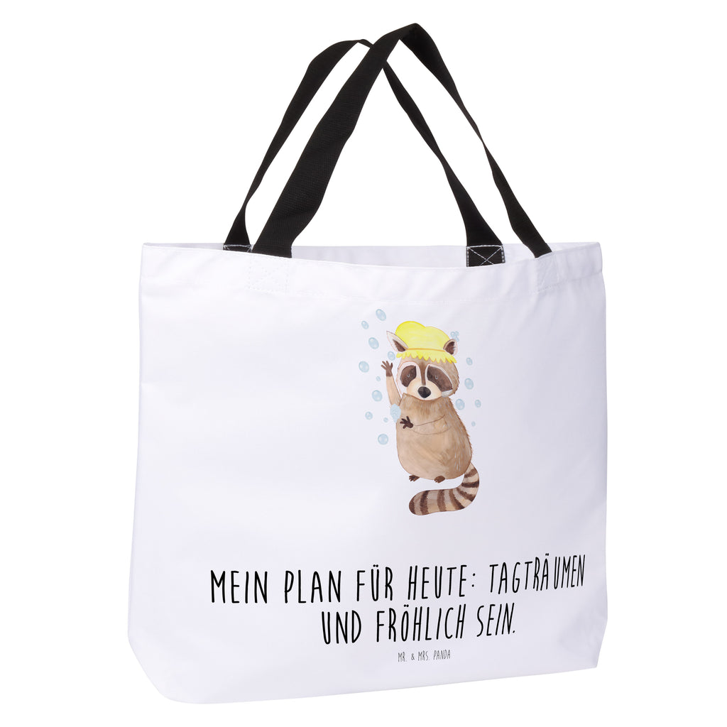 Shopper Waschbär Beutel, Einkaufstasche, Tasche, Strandtasche, Einkaufsbeutel, Shopper, Schultasche, Freizeittasche, Tragebeutel, Schulbeutel, Alltagstasche, Tiermotive, Gute Laune, lustige Sprüche, Tiere, Waschbär, Tagträumen, Plan, Fröhlich, waschen, Seifenblasen