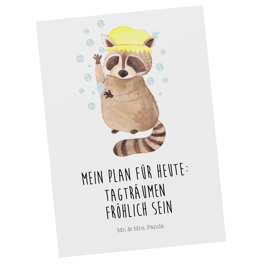 Postkarte Waschbär Postkarte, Karte, Geschenkkarte, Grußkarte, Einladung, Ansichtskarte, Geburtstagskarte, Einladungskarte, Dankeskarte, Ansichtskarten, Einladung Geburtstag, Einladungskarten Geburtstag, Tiermotive, Gute Laune, lustige Sprüche, Tiere, Waschbär, Tagträumen, Plan, Fröhlich, waschen, Seifenblasen