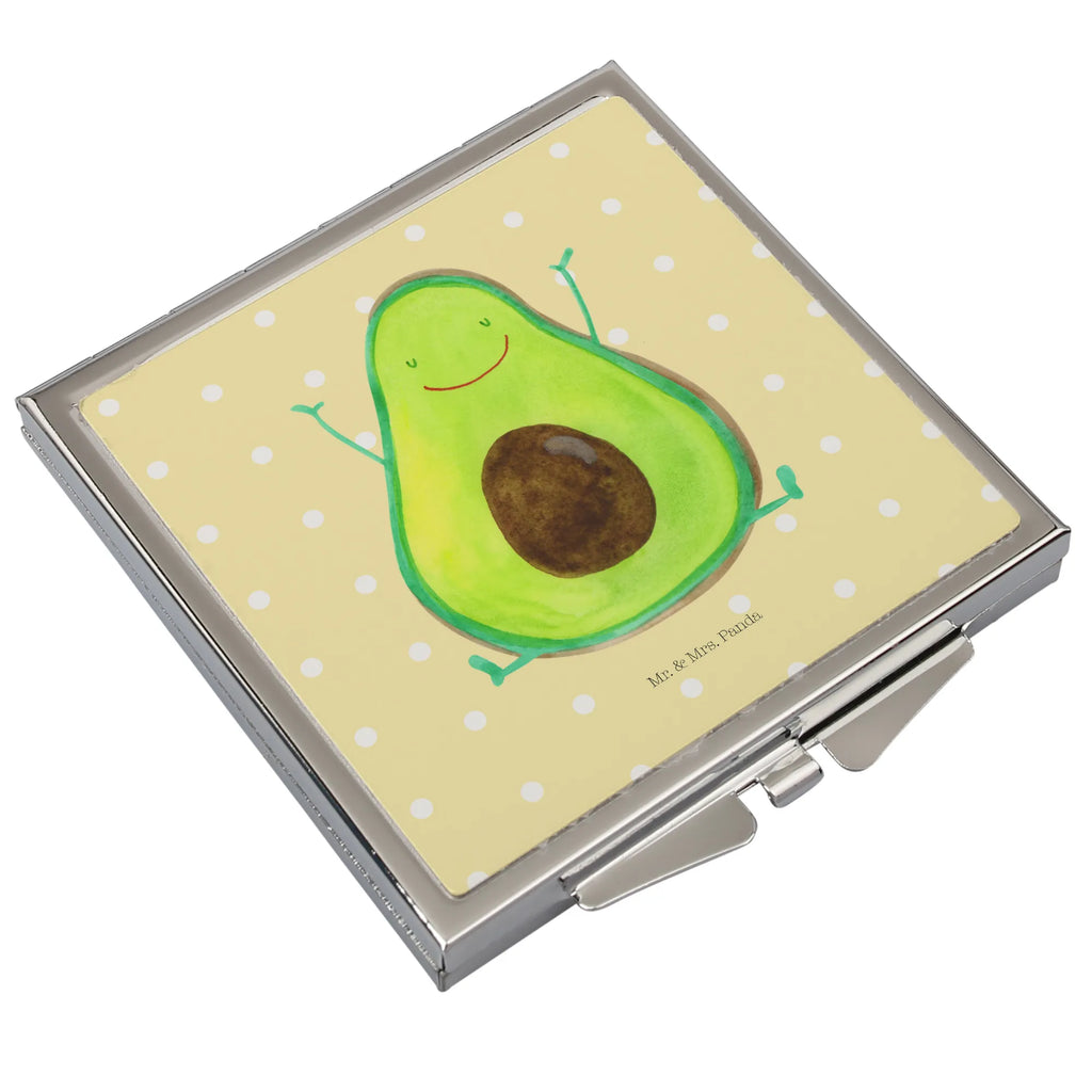 Handtaschenspiegel quadratisch Avocado Glücklich Spiegel, Handtasche, Quadrat, silber, schminken, Schminkspiegel, Avocado, Veggie, Vegan, Gesund, Chaos