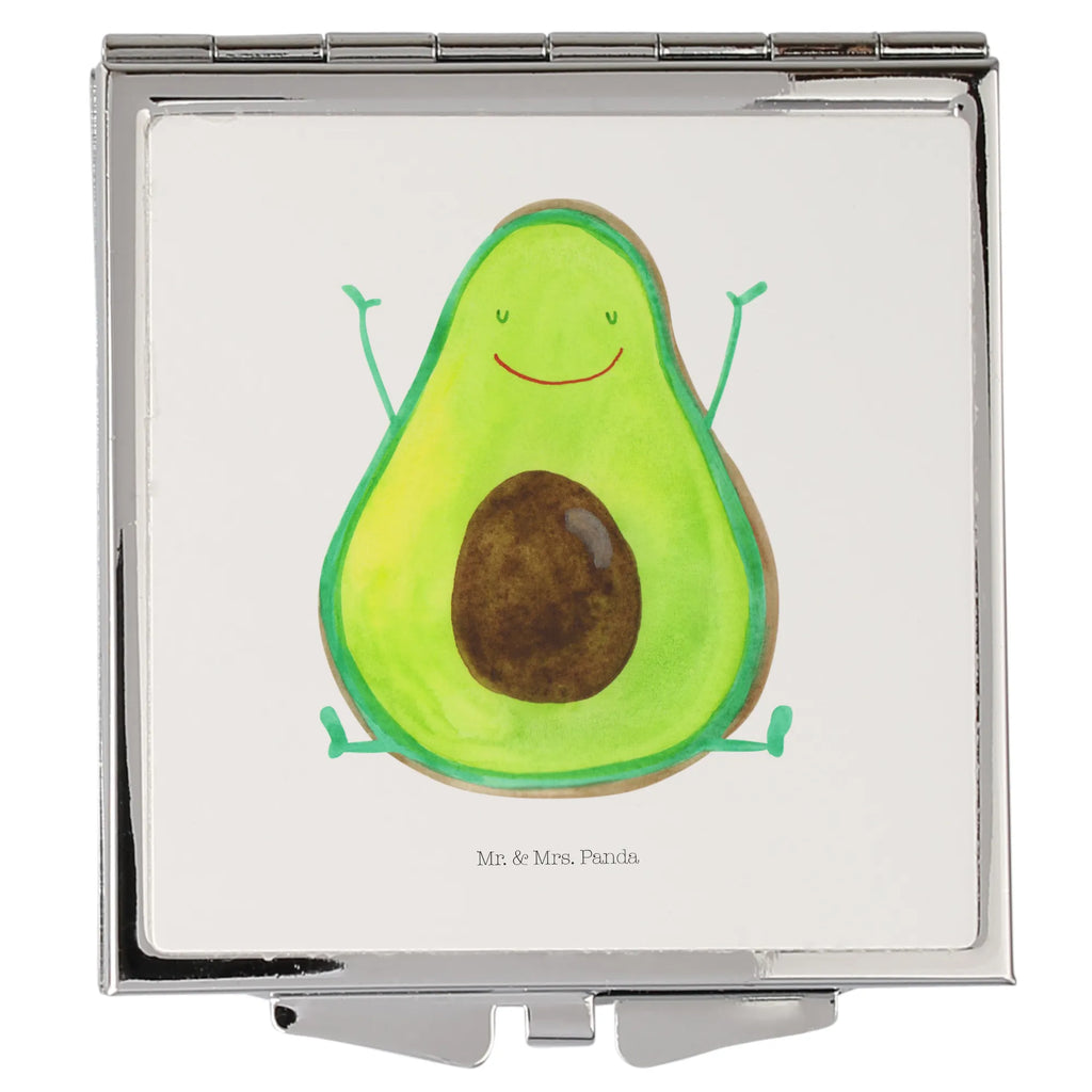 Handtaschenspiegel quadratisch Avocado Glücklich Spiegel, Handtasche, Quadrat, silber, schminken, Schminkspiegel, Avocado, Veggie, Vegan, Gesund, Chaos