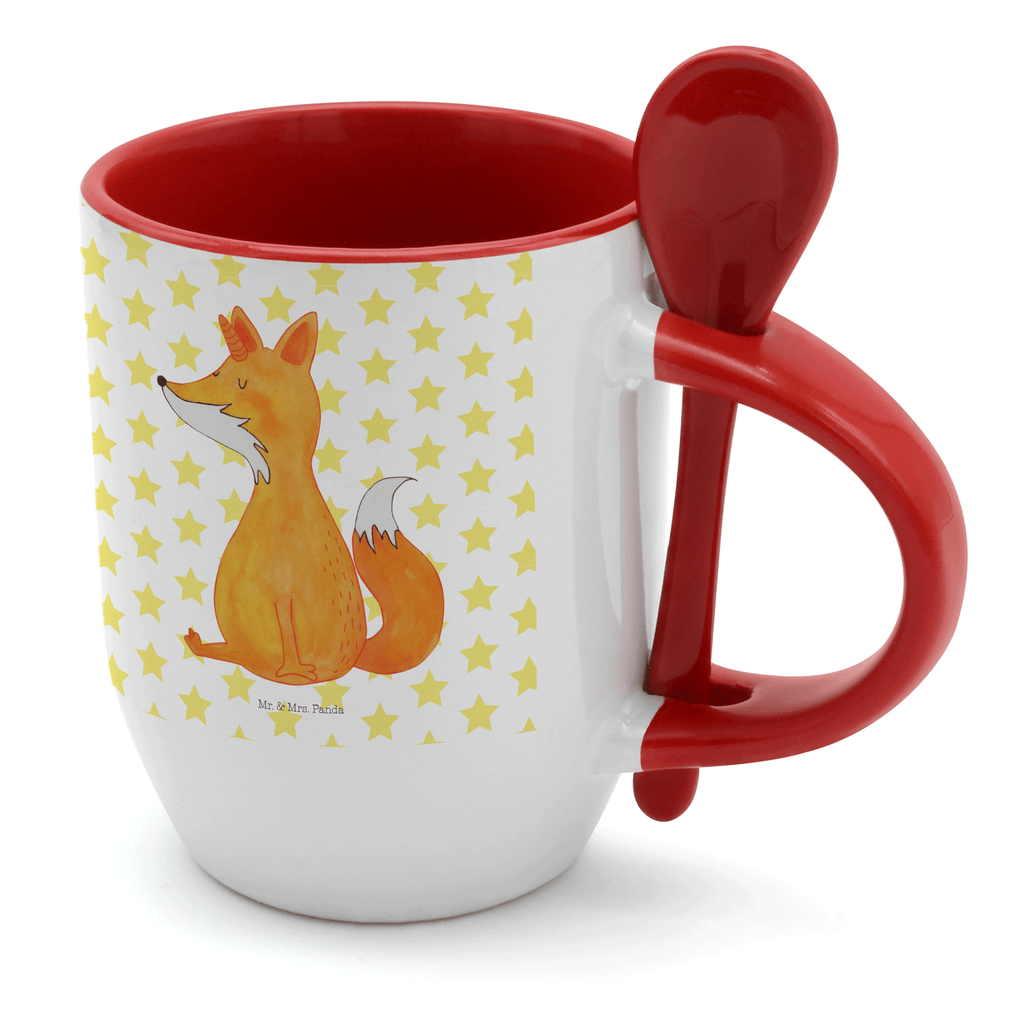 Tasse mit Löffel Fuchshörnchen Tasse, Kaffeetasse, Tassen, Tasse mit Spruch, Kaffeebecher, Tasse mit Löffel, Einhorn, Einhörner, Einhorn Deko, Pegasus, Unicorn, Fuchs, Unicorns, Fuchshörnchen, Fuchshorn, Foxycorn, Füchse