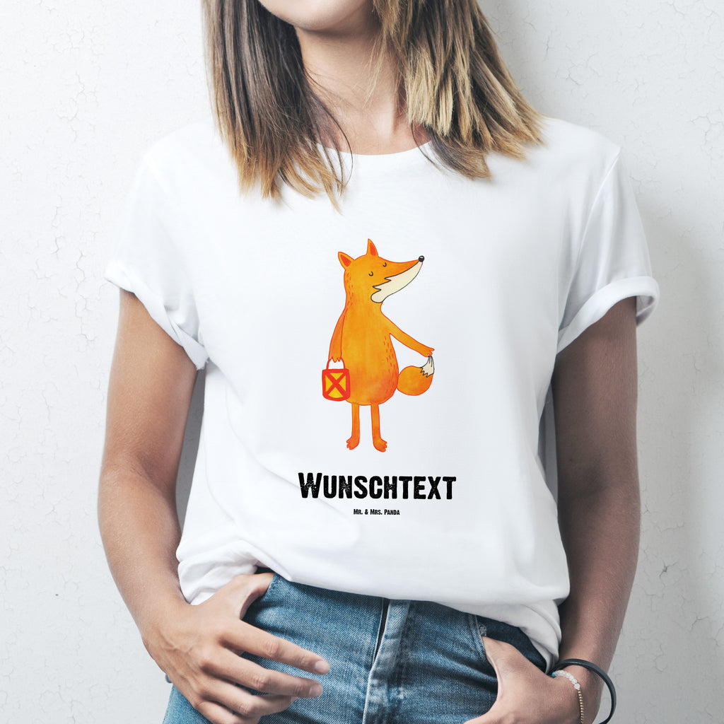 Personalisiertes T-Shirt Fuchs Laterne T-Shirt Personalisiert, T-Shirt mit Namen, T-Shirt mit Aufruck, Männer, Frauen, Wunschtext, Bedrucken, Fuchs, Füchse, Spruch trösten, Liebeskummer Spruch, Laterne, Sankt Martin, Laternenumzug, Aufmuntern, Cäsar Otto Hugo Flaischlen