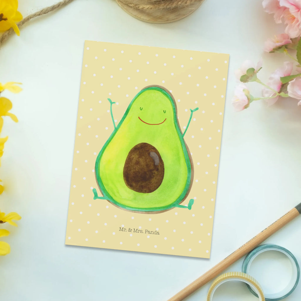 Postkarte Avocado Glücklich Postkarte, Karte, Geschenkkarte, Grußkarte, Einladung, Ansichtskarte, Geburtstagskarte, Einladungskarte, Dankeskarte, Ansichtskarten, Einladung Geburtstag, Einladungskarten Geburtstag, Avocado, Veggie, Vegan, Gesund, Chaos