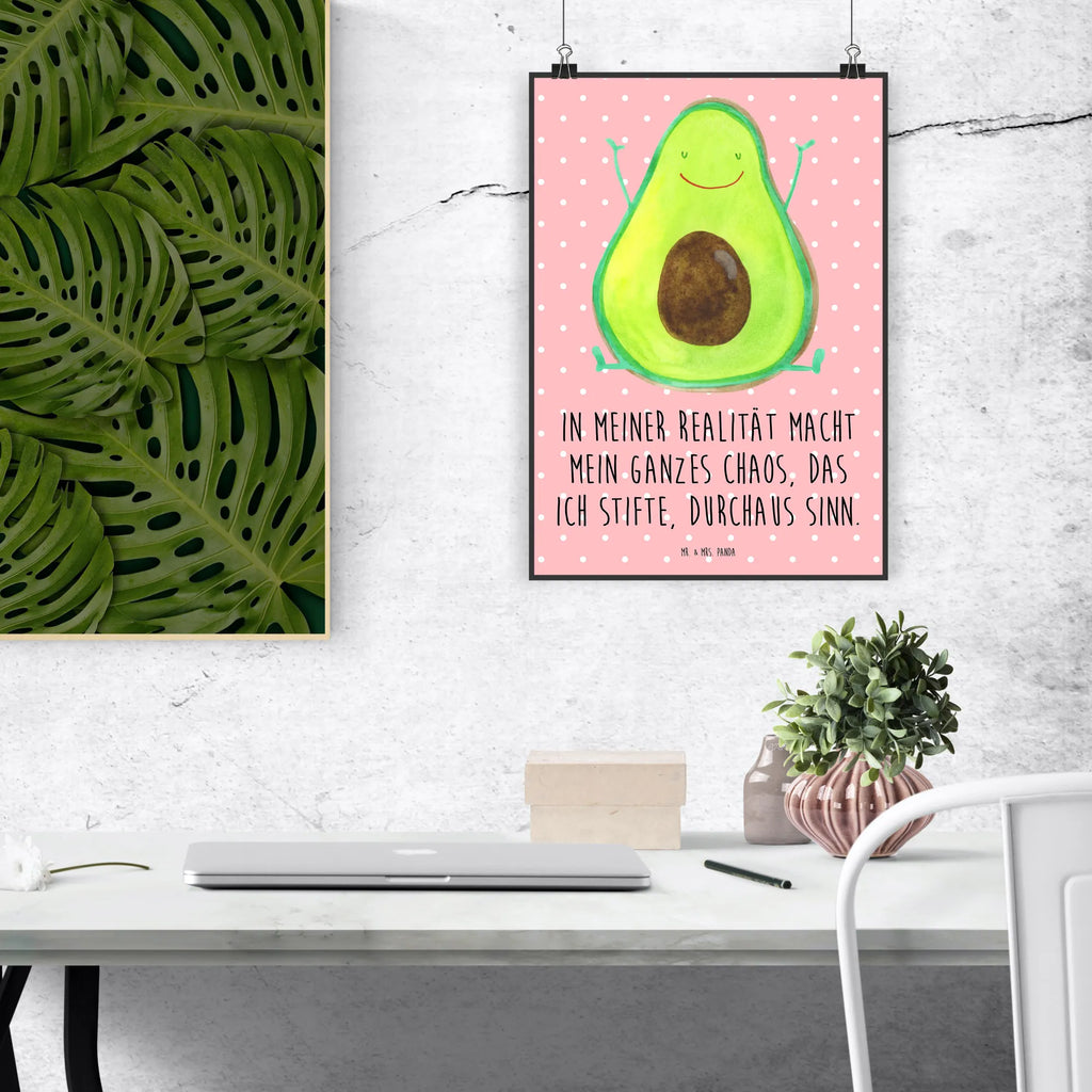 Poster Avocado Glücklich Poster, Wandposter, Bild, Wanddeko, Küchenposter, Kinderposter, Wanddeko Bild, Raumdekoration, Wanddekoration, Handgemaltes Poster, Mr. & Mrs. Panda Poster, Designposter, Kunstdruck, Posterdruck, Avocado, Veggie, Vegan, Gesund, Chaos