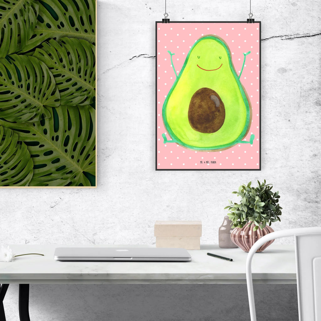 Poster Avocado Glücklich Poster, Wandposter, Bild, Wanddeko, Küchenposter, Kinderposter, Wanddeko Bild, Raumdekoration, Wanddekoration, Handgemaltes Poster, Mr. & Mrs. Panda Poster, Designposter, Kunstdruck, Posterdruck, Avocado, Veggie, Vegan, Gesund, Chaos