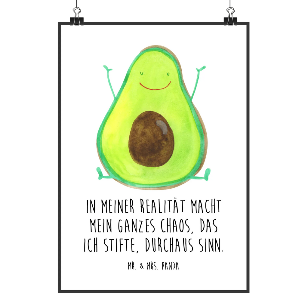 Poster Avocado Glücklich Poster, Wandposter, Bild, Wanddeko, Küchenposter, Kinderposter, Wanddeko Bild, Raumdekoration, Wanddekoration, Handgemaltes Poster, Mr. & Mrs. Panda Poster, Designposter, Kunstdruck, Posterdruck, Avocado, Veggie, Vegan, Gesund, Chaos