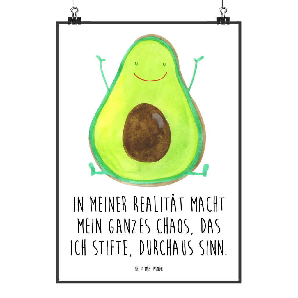 Poster Avocado Glücklich Poster, Wandposter, Bild, Wanddeko, Küchenposter, Kinderposter, Wanddeko Bild, Raumdekoration, Wanddekoration, Handgemaltes Poster, Mr. & Mrs. Panda Poster, Designposter, Kunstdruck, Posterdruck, Avocado, Veggie, Vegan, Gesund, Chaos