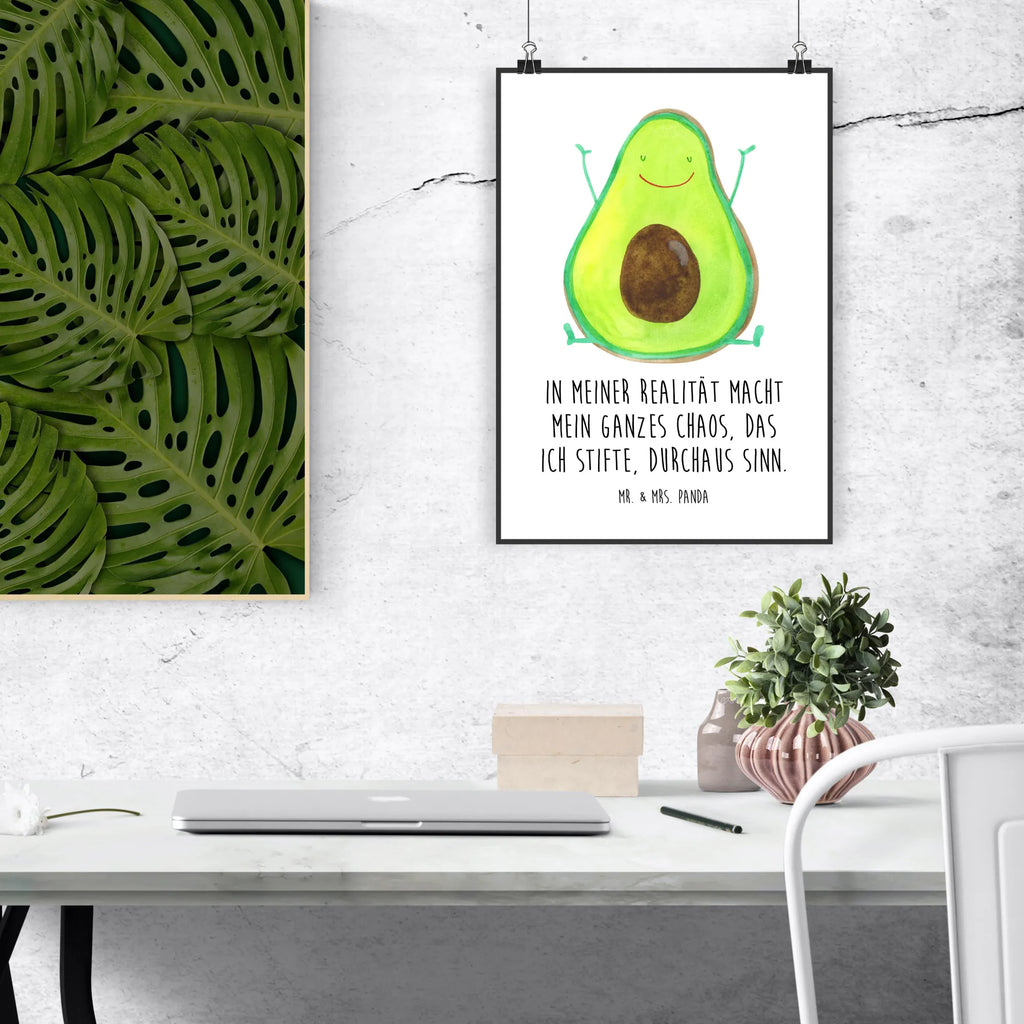 Poster Avocado Glücklich Poster, Wandposter, Bild, Wanddeko, Küchenposter, Kinderposter, Wanddeko Bild, Raumdekoration, Wanddekoration, Handgemaltes Poster, Mr. & Mrs. Panda Poster, Designposter, Kunstdruck, Posterdruck, Avocado, Veggie, Vegan, Gesund, Chaos