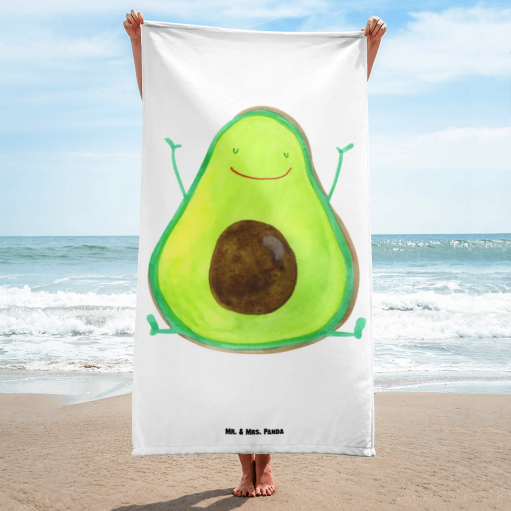 XL Badehandtuch Avocado Happy Handtuch, Badetuch, Duschtuch, Strandtuch, Saunatuch, Avocado, Veggie, Vegan, Gesund, Chaos