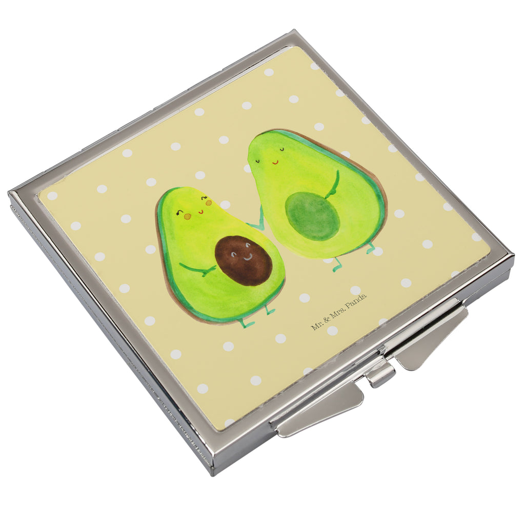 Handtaschenspiegel quadratisch Avocado Pärchen Spiegel, Handtasche, Quadrat, silber, schminken, Schminkspiegel, Avocado, Veggie, Vegan, Gesund, Avocuddle, Liebe, Schwangerschaft, Familie, Babyshower, Babyparty, Hochzeit, Kinder, Avocados, Geburt