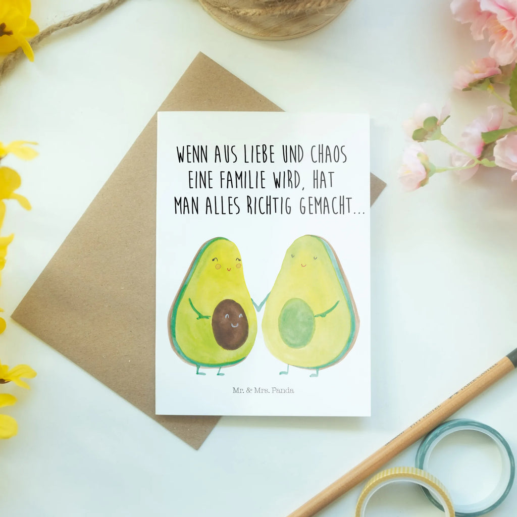 Grußkarte Avocado Pärchen Grußkarte, Klappkarte, Einladungskarte, Glückwunschkarte, Hochzeitskarte, Geburtstagskarte, Karte, Ansichtskarten, Avocado, Veggie, Vegan, Gesund, Avocuddle, Liebe, Schwangerschaft, Familie, Babyshower, Babyparty, Hochzeit, Kinder, Avocados, Geburt