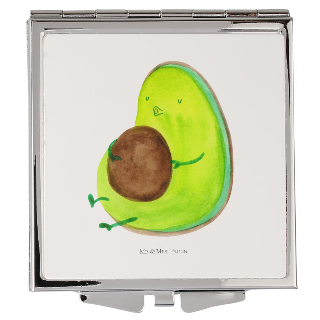 Handtaschenspiegel quadratisch Avocado Pfeifen Spiegel, Handtasche, Quadrat, silber, schminken, Schminkspiegel, Avocado, Veggie, Vegan, Gesund, Diät, Abnehmen, Ernährung, dick sein