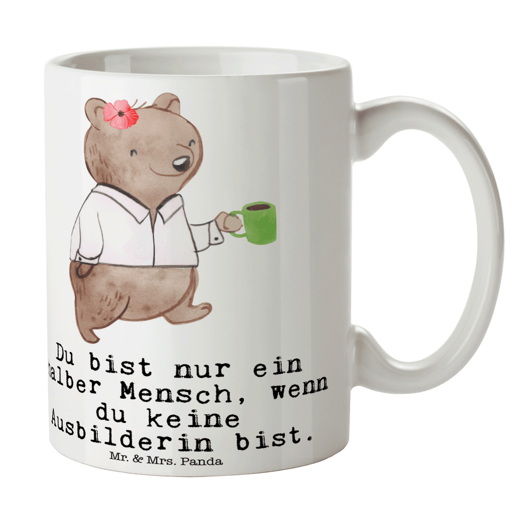 Tasse Ausbilderin mit Herz Tasse, Kaffeetasse, Teetasse, Becher, Kaffeebecher, Teebecher, Keramiktasse, Porzellantasse, Büro Tasse, Geschenk Tasse, Tasse Sprüche, Tasse Motive, Kaffeetassen, Tasse bedrucken, Designer Tasse, Cappuccino Tassen, Schöne Teetassen, Beruf, Ausbildung, Jubiläum, Abschied, Rente, Kollege, Kollegin, Geschenk, Schenken, Arbeitskollege, Mitarbeiter, Firma, Danke, Dankeschön, Ausbilderin, Tutorin, Ausbilderprüfung