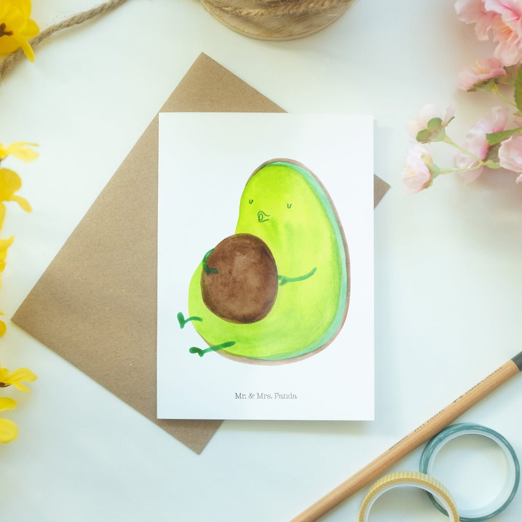 Grußkarte Avocado Pfeifen Grußkarte, Klappkarte, Einladungskarte, Glückwunschkarte, Hochzeitskarte, Geburtstagskarte, Karte, Ansichtskarten, Avocado, Veggie, Vegan, Gesund, Diät, Abnehmen, Ernährung, dick sein, Pummelfee