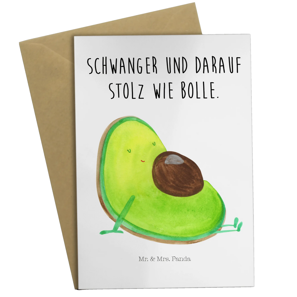 Grußkarte Avocado Schwangerschaft Grußkarte, Klappkarte, Einladungskarte, Glückwunschkarte, Hochzeitskarte, Geburtstagskarte, Karte, Ansichtskarten, Avocado, Veggie, Vegan, Gesund, schwanger, Schwangerschaft, Babyparty, Babyshower