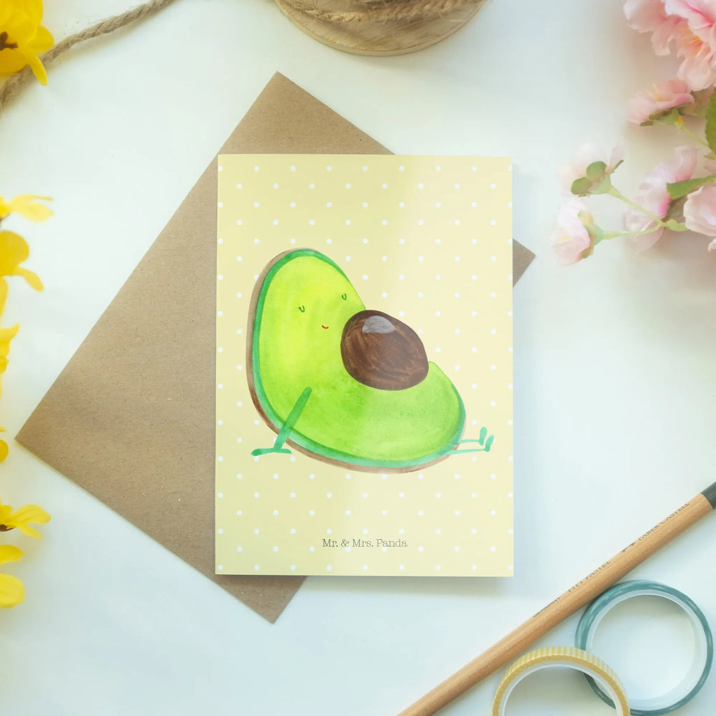 Grußkarte Avocado Schwangerschaft Grußkarte, Klappkarte, Einladungskarte, Glückwunschkarte, Hochzeitskarte, Geburtstagskarte, Karte, Ansichtskarten, Avocado, Veggie, Vegan, Gesund, schwanger, Schwangerschaft, Babyparty, Babyshower