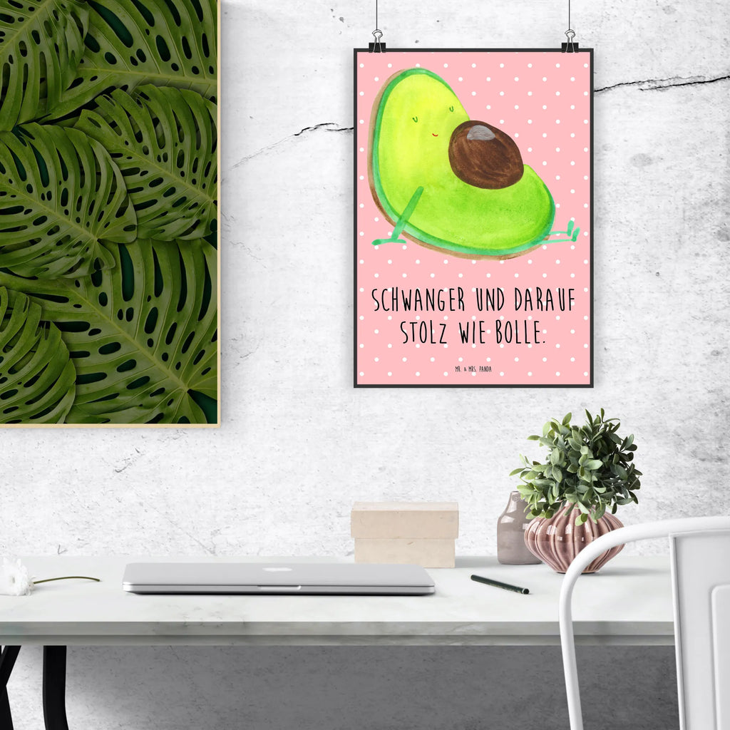 Poster Avocado Schwangerschaft Poster, Wandposter, Bild, Wanddeko, Küchenposter, Kinderposter, Wanddeko Bild, Raumdekoration, Wanddekoration, Handgemaltes Poster, Mr. & Mrs. Panda Poster, Designposter, Kunstdruck, Posterdruck, Avocado, Veggie, Vegan, Gesund, schwanger, Schwangerschaft, Babyparty, Babyshower