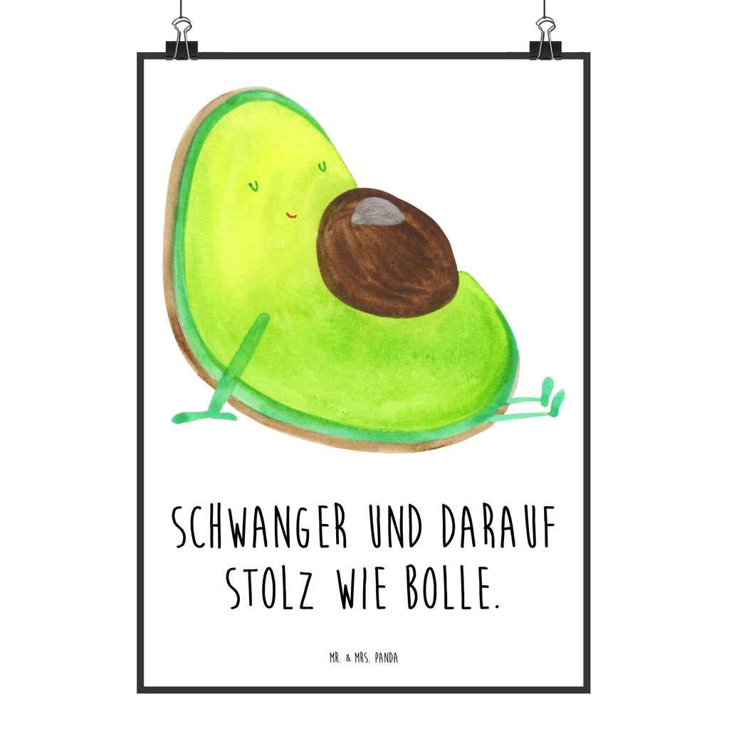 Poster Avocado Schwangerschaft Poster, Wandposter, Bild, Wanddeko, Küchenposter, Kinderposter, Wanddeko Bild, Raumdekoration, Wanddekoration, Handgemaltes Poster, Mr. & Mrs. Panda Poster, Designposter, Kunstdruck, Posterdruck, Avocado, Veggie, Vegan, Gesund, schwanger, Schwangerschaft, Babyparty, Babyshower