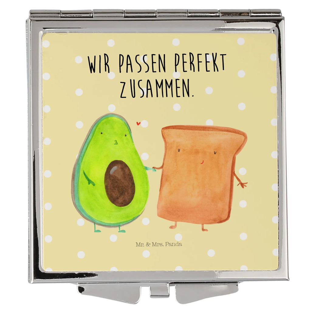 Handtaschenspiegel quadratisch Avocado Toast Spiegel, Handtasche, Quadrat, silber, schminken, Schminkspiegel, Avocado, Veggie, Vegan, Gesund, Toast, Toastbrot, Liebespaar, Pärchen, Freund, Freundin, Verlobt, Verlobungsparty, Hochzeit, Hochzeitsgeschenk, Jahrestag, Jahrestagsgeschenk