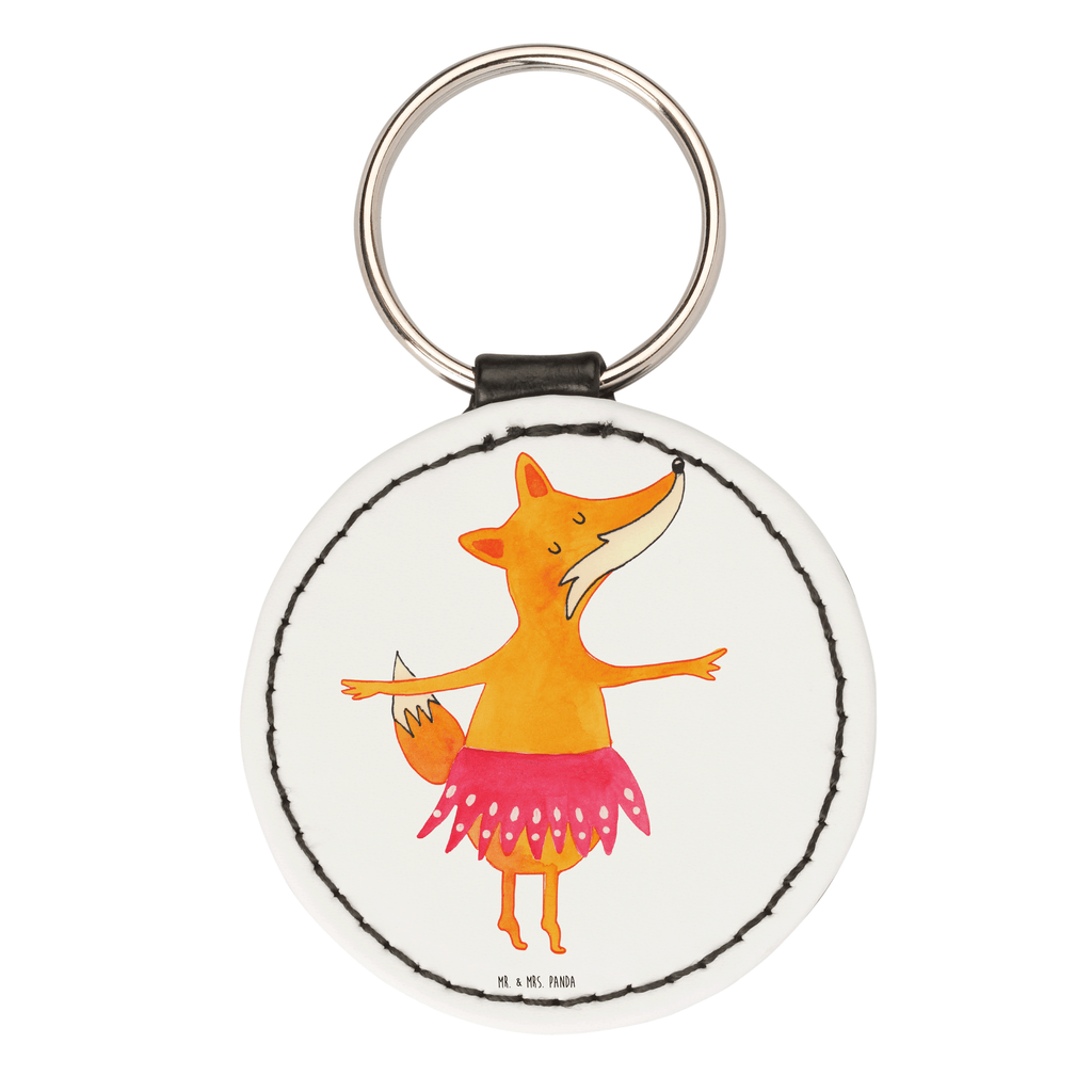 Rund Schlüsselanhänger Fuchs Ballerina Schlüsselanhänger, Anhänger, Taschenanhänger, Glücksbringer, Schutzengel, Fuchs, Fuchs Spruch, Füchse, Füchsin, Ballerina, Ballett, Tänzerin, Tanzen, Party, Einladung, Geburtstag