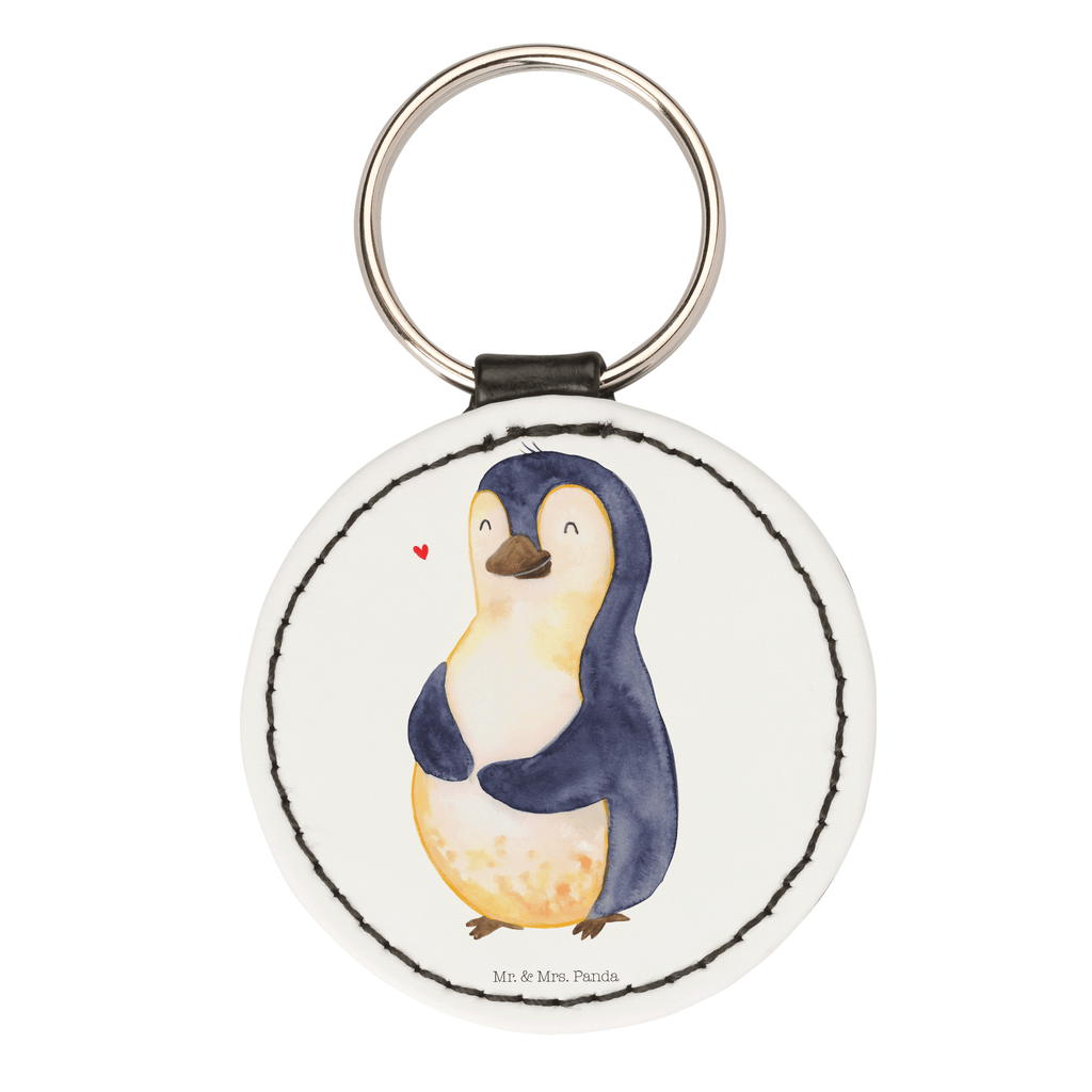 Rund Schlüsselanhänger Pinguin Diät Schlüsselanhänger, Anhänger, Taschenanhänger, Glücksbringer, Schutzengel, Pinguin, Pinguine, Diät, Abnehmen, Abspecken, Gewicht, Motivation, Selbstliebe, Körperliebe, Selbstrespekt